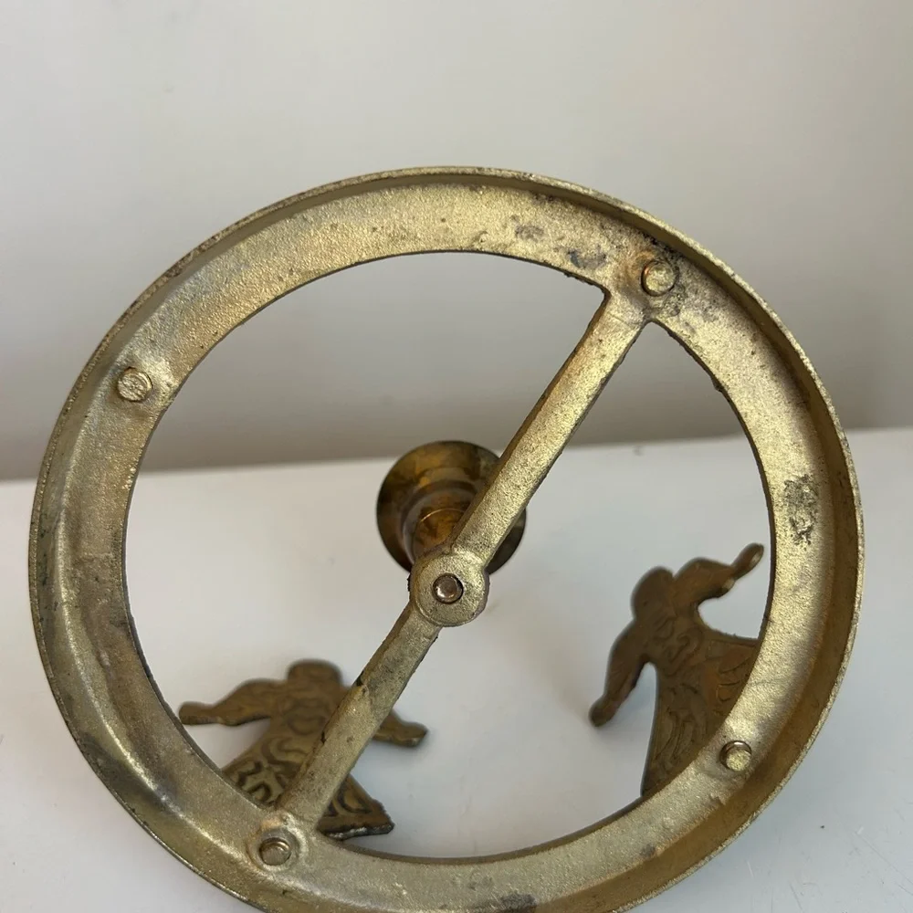 Brass Angel Taper Candle Holder Rings 3.75